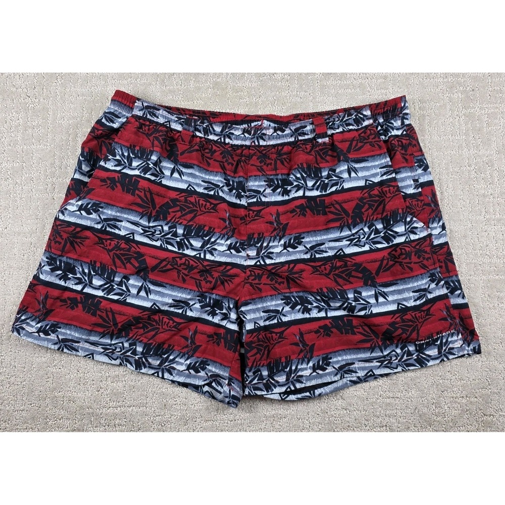 Columbia PFG Super Backcast‎ Water Shorts Mens XXL 6" Inseam Red Blue Floral
